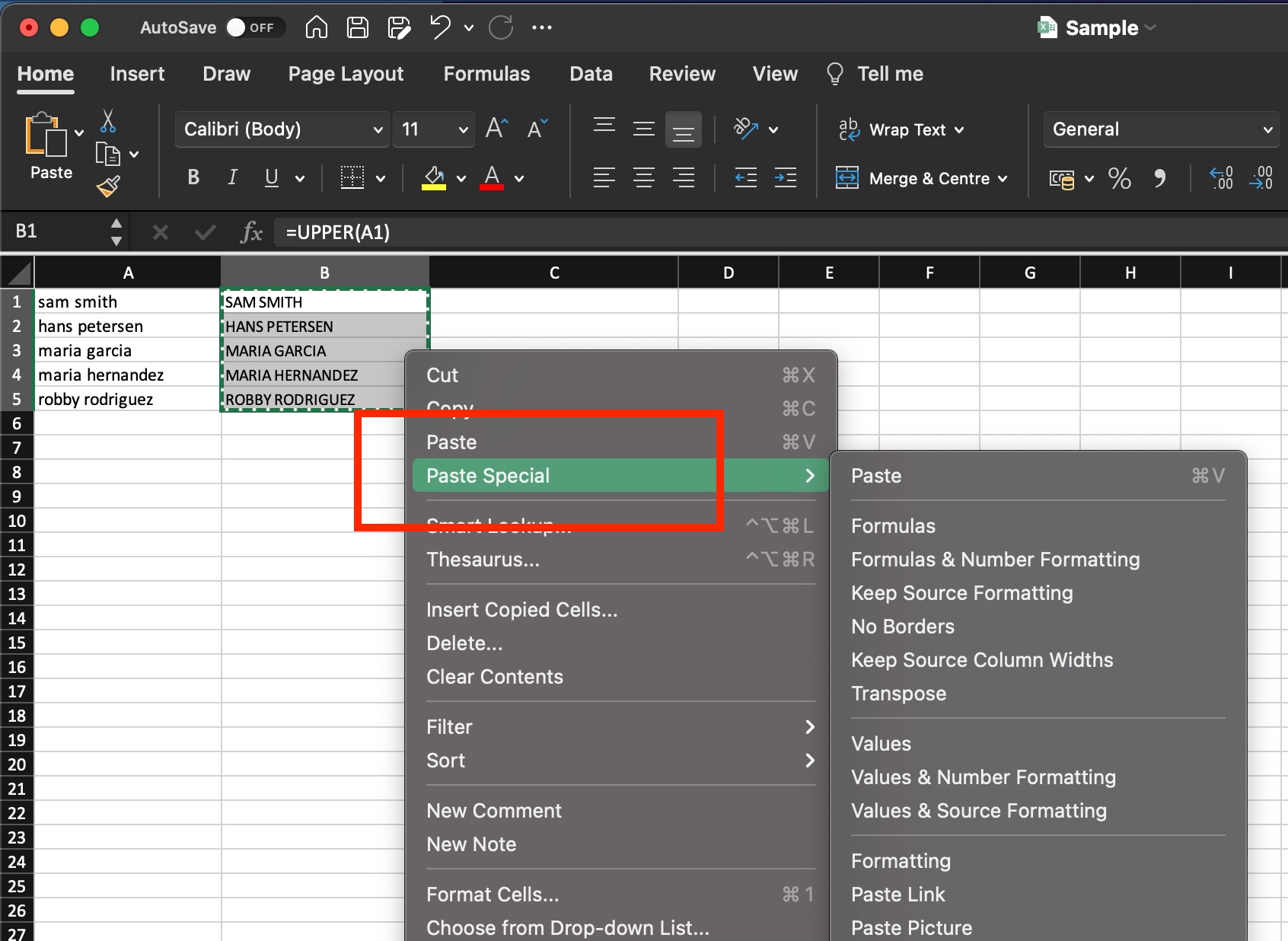 Change Case to Upper Case in EXCEL Management Bliss